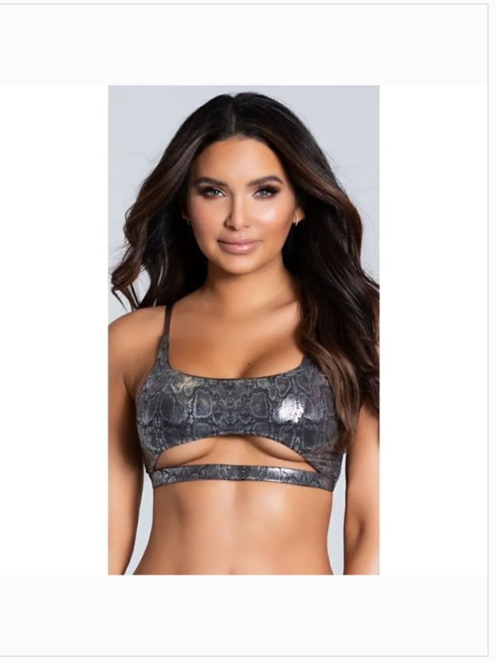 NWOT Yandy boa constrictor holographic foil bikini top and bottom Sz XL